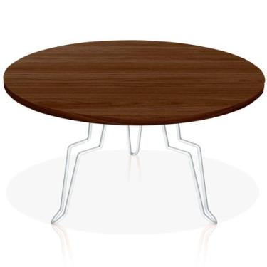 Imagem de Mesa de Centro Argélia Redonda em Aço e MDF Clean - Branca e Villandry