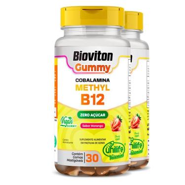 Imagem de Kit 2 Gummy Vitamina B12 Methyl Unilife 30 Gomas Morango