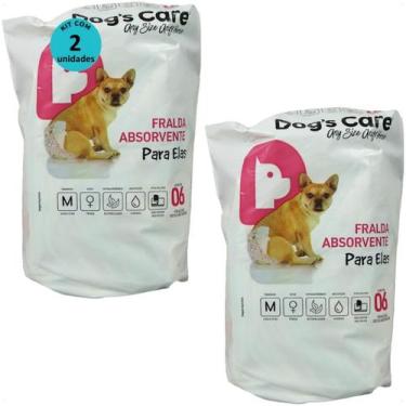 Imagem de Fralda higiênica descartável dogs care m 6 un para cães fêmeas kit com