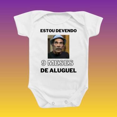 Imagem de Roupinha Body de Bebê Temático Estou Devendo nove meses de alugel Meni