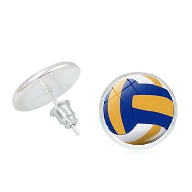 Imagem de Brincos de beisebol, joias, brincos de beisebol para mulheres e meninas, brincos de bola esportiva, brincos de basquete, brincos de vôlei para fãs de bola esportiva ou jogadores, Zinco, desconhecido