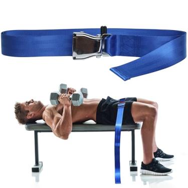 Imagem de Cinto de segurança para academia, extensão de perna, cinto de segurança para elevação do tendão nórdico, 1,7 m L, coleira de agachamento com fivela para máquina de exercícios, exercícios de