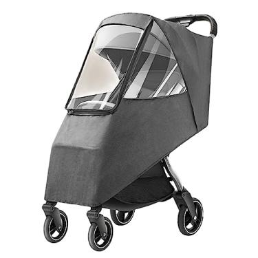 Imagem de Zerodis Capa de Chuva para Carrinho de bebê, Produtos para Maternidade, Atividades para Bebês, Capa de Viagem, Algodão Respirável, Material Pp, Proteção contra Intempéries para Crianças, Carrinho de Passeio Ao Ar Livre, de Chuva Universal (Cinza)