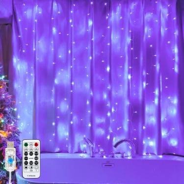 Imagem de Luz de cortina SINAMER 200 LED 200x200cm Roxa USB