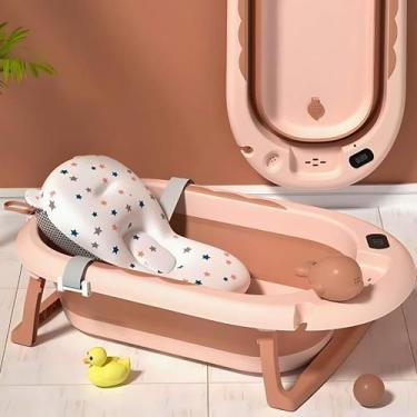 Imagem de Banheira Com Almofada De Banho Para Neném Branca Confortável - Tibaby,