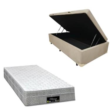 Imagem de Cama Box Baú Blindada com Colchão RivIera Molas Ensacadas 25cm de altura (SUEDE BEGE, Solteiro)