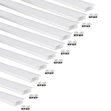 Imagem de Kit 10 Metros Perfil Embutir Alumínio Slim P/Fita Led (Branco)