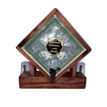 Imagem de Suqueira com torneiraPingometro Bloco de Vidro Diagonal Rústico Decoração Churrasco Cachaça reunião(VERMELHO)