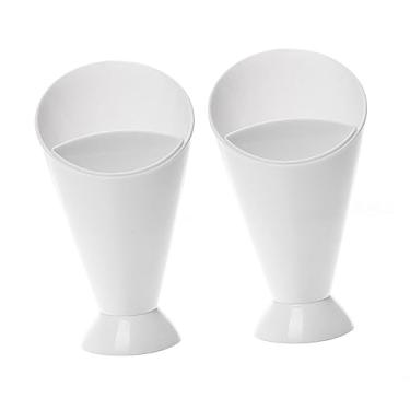 Imagem de BESTonZON 5 Pçs Copo De Salada De Plástico Para Ir Recipientes Mini Recipientes De Plástico Mini-Alimentos Copo De Imersão De Vegetais Suporte De Batata Frita Suporte De Cone De Fogo