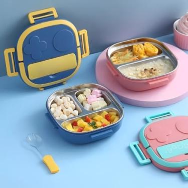 Imagem de Marmita Lancheira Infantil Escolar Portátil Recipiente Para Comida Lancheira Lunch Box Bebê550ML(GAME-AZUL)