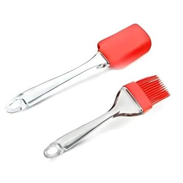 Imagem de Conjunto de Pincel e Espátula de Silicone para Confeitaria 2 Peças Cozinha Premium