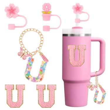 Imagem de Conjunto de acessórios para copo Stanley Cup 850.5 g 1,134.0 g copo com alça, incluindo tampa de palha, pingente de alça, adesivo 5 peças (U)