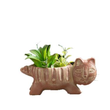 Imagem de Vaso de flores de cimento abstrato para gatos para suculentas 21x8x11cm