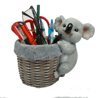 Imagem de Porta-canetas e organizador de mesa de resina fofo com design de coala