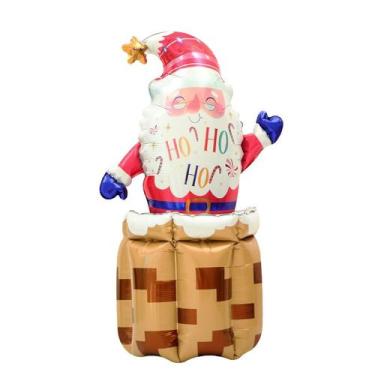 Imagem de Balão de Natal 3D em pé de Papai Noel inflável 56x90cm - yiweisai