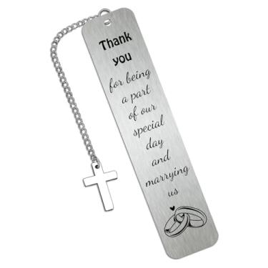 Imagem de Presente oficial do planejador de casamento, marcadores de página para o dia do casamento, presentes de proposta oficial, marcador de página e suporte de script para agradecimento, obrigado por fazer