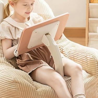 Imagem de Suporte de livro para leitura, suporte de livro, altura e ângulo ajustável, dobrável e portátil, leve para escritório, cozinha, livro escolar, receita, revista, Kindle, tablet (rosa)