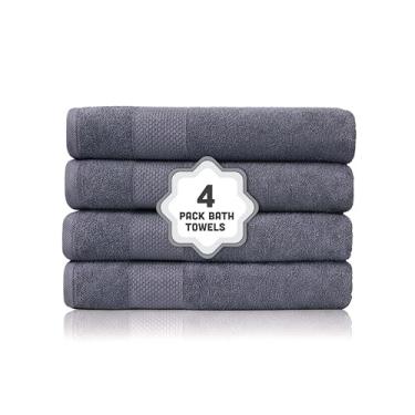 Imagem de TEO HOMELINENS ASSOS Elegante Conjunto de Decoração de Banheiro: Inclui Toalhas de Banho - Apartamento Perfeito Essencial e Acessórios de Banheiro. (4 Peças) Toalhas de Banho - Antracite