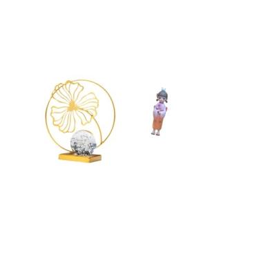 Imagem de Fenteer Estatueta de Gueixa Kabuki de Ferro em Folha, Ornamento Decorativo Colecionável, Escultura para Estante, Escritório, Quarto, Fazenda, Casa de Bonecas,