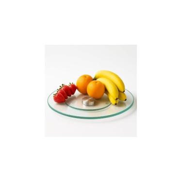 Imagem de Prato Giratório para Confeitaria, Base em Vidro e Metal, 30cm de Diâmetro, Transparente, Design Moderno para Bolos e Tortas