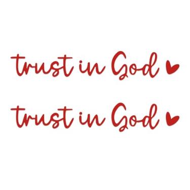 Imagem de HQRNYP 2 peças de decalques de espelho retrovisor Trust in God, adesivo de espelho, adesivos decorativos de vinil automotivo, decalque de lembrete de autoafirmação universal para carro, caminhão