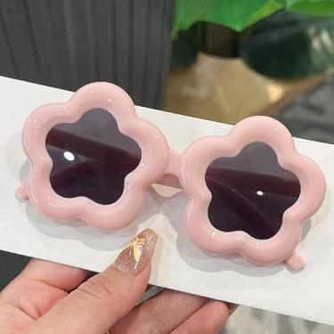 Imagem de Pacote com 1 óculos de sol infantil floral para meninas e meninos, rosa