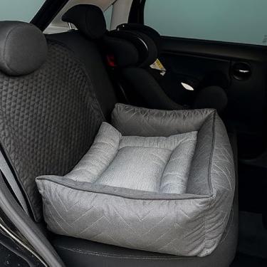 Imagem de Protetor impermeável para assento de carro para animais de estimação com colchão macio e impermeável. (Preto liso)
