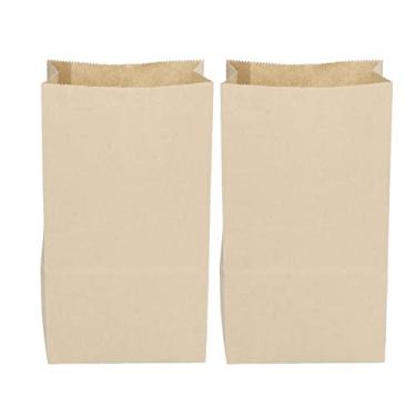 Imagem de KIMISS Saco de Papel Kraft à Prova de Graxa de 100 Unidades para Alimentos, Sacos de Mercearia Marrom Descartáveis ​​ideais para Sanduíches, Doces e Comida para Viagem (215x120x70mm)