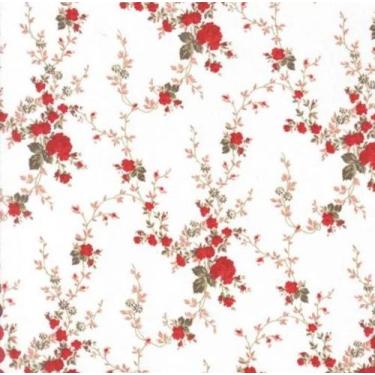 Imagem de Tecido Tricoline Floral Sarah Vermelho - 50 x 150 cm - Tecidos Caldeir