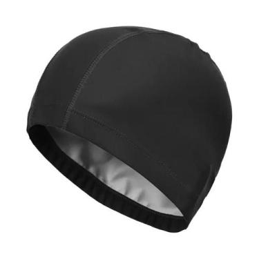 Imagem de Touca De Natação Impermeável Em Tecido PU plus Size Para Homens E Mulh