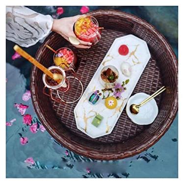 Imagem de Bandeja de servir flutuante mesa de piscina, bandeja de servir flutuante mesa e bar, 80 x 15 cm bandeja flutuante de café da manhã à prova d'água, bandeja flutuante para bebida de servir na piscina