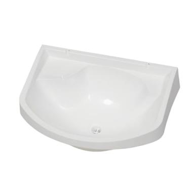 Imagem de Lavatório Plástico para Banheiro 36x26x16 Compacto Resistente Lavabo Interno Externo Preto Branco (BRANCO)