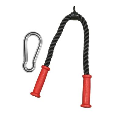 Imagem de kowaku Acessório para cabo de corda para tríceps, com mosquetão, para exercícios abdominais e lombares, 90cm
