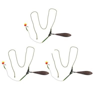 Imagem de Kit de Anzóis Inline para Pesca Carpa com 3 Peças Peso Sinker Tubos Borracha na Cauda - Mangueiras Rotativas Mudança Ráp