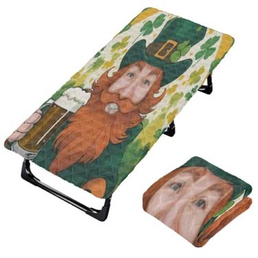 Imagem de Burbuja Lençol de berço de cerveja St. Patrick para crianças, lençol de cochilo acolchoado portátil com faixa elástica para meninas e meninos, lavável na máquina, 63,5 x 127 cm