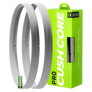 Imagem de CushCore Conjunto Pro – Inclui (2) inserções de pneu, (2) válvulas Presta e adesivos de aro, em casa, inserções de pneu de bicicleta, ajuda a melhorar a qualidade de condução, cabe em pneus de 33 mm a 46 mm (único, 29 polegadas)