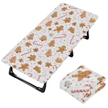 Imagem de Burbuja Lençol de berço de biscoito de gengibre para crianças, lençol de cochilo acolchoado portátil com faixa elástica para meninas e meninos, lavável na máquina, 63,5 x 127 cm