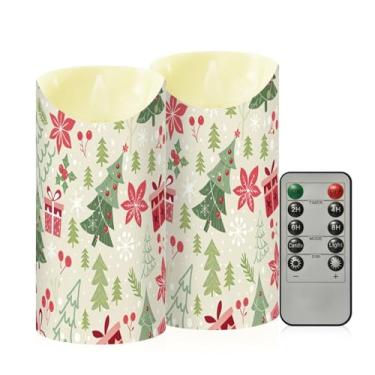 Imagem de Wassud Velas divertidas de árvore de Natal sem chamas com controle remoto, velas realistas cintilantes com temporizador, velas decorativas para Natal, casamento, festa, decoração de casa média
