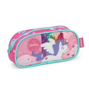 Imagem de Estojo Escolar Menina Infantil Unicornio Arco-iris Up4you-Feminino
