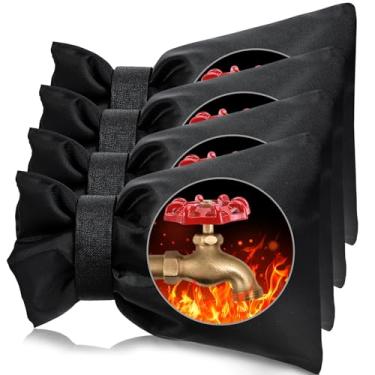 Imagem de Capas de torneira ao ar livre para proteção contra congelamento de inverno, pacote com 4, meias reutilizáveis para cobertura de torneira de jardim para várias torneiras, tubo de torneira de água,