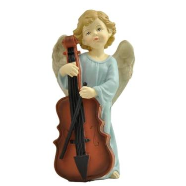 Imagem de ENNAS 7.09” Angel Playing Cello Figurine – Handcrafted Resin Girl Angel Statue, Musical Angel Decor for Home, Guardian Angel Collectible Gift for Spiritual Art Lovers