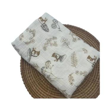 Imagem de Cobertor De Musselina De Algodão Com Estampa Floral Para Bebê Recém-Na