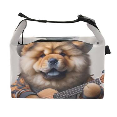 Imagem de TSENQUE Lancheira divertida personalizada para cachorros Chow Chow Chow para mulheres rosa divertida lancheira para trabalho bolsa térmica térmica para adultos