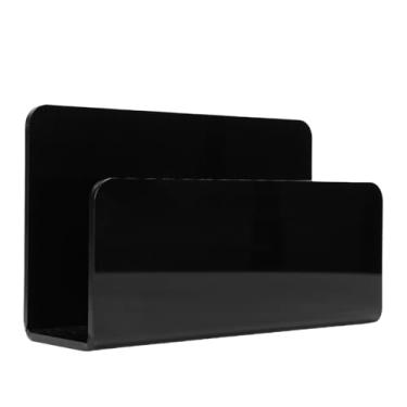 Imagem de AUNMAS Rack de Envelopes, Organizador de Acrílico Com Armazenamento Espaçoso de Cartas e Documentos, Construção Leve Em Acrílico, Design Independente para Escritório e Casa (BLACK)