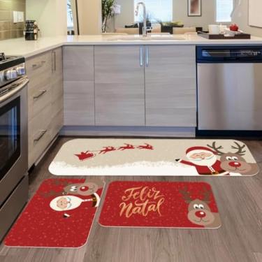 Imagem de Tapetes de Cozinha 3 Peças Antiderrapante Decorativo Home em Poliéster com Base de Borracha (01)