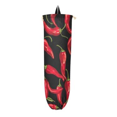Imagem de Organizadores e armazenamento de saco de pimentas vermelhas, suporte de saco de plástico, suporte de saco de plástico para armário