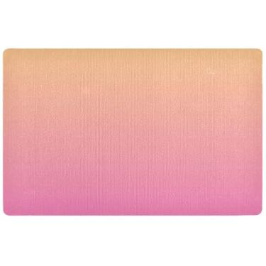 Imagem de TSENQUE Capacho personalizado rosa rosa rosa gradiente engraçado tapete de boas-vindas absorvente, tapete de entrada impermeável, tapetes de cozinha antiderrapante, lavável, 81 cm x 50 cm