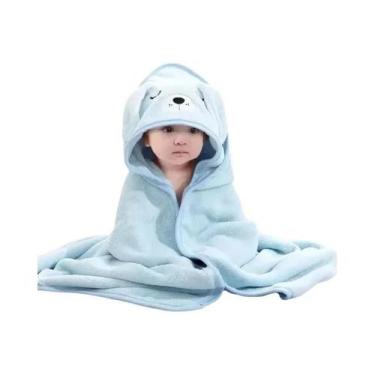 Imagem de Toalha De Banho Infantil Com Capuz De Desenho Animado, Robe Quente Par