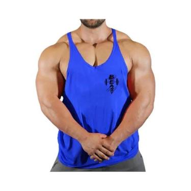 Imagem de Camiseta Regata De Algodão Masculina Para Fitness Verão Musculação Aca