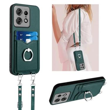 Imagem de COTDINFOR Capa tipo carteira transversal para Moto G 5G 2025 com suporte para cartão e suporte de anel com alça ajustável à prova de choque capa protetora para celular para Motorola Moto G 5G 2025